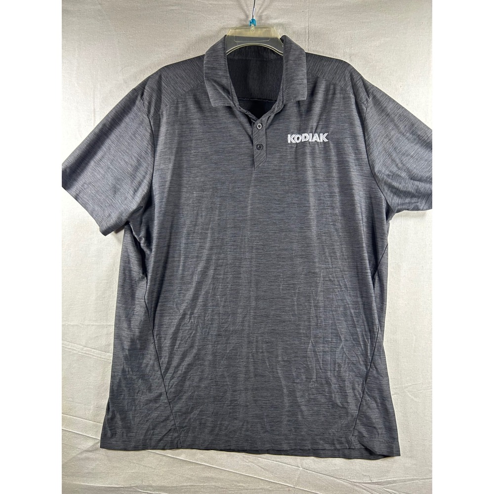 OGIO Mens Gray Space Dye Performance Polo Shirt Kodiak Logo Size L Large